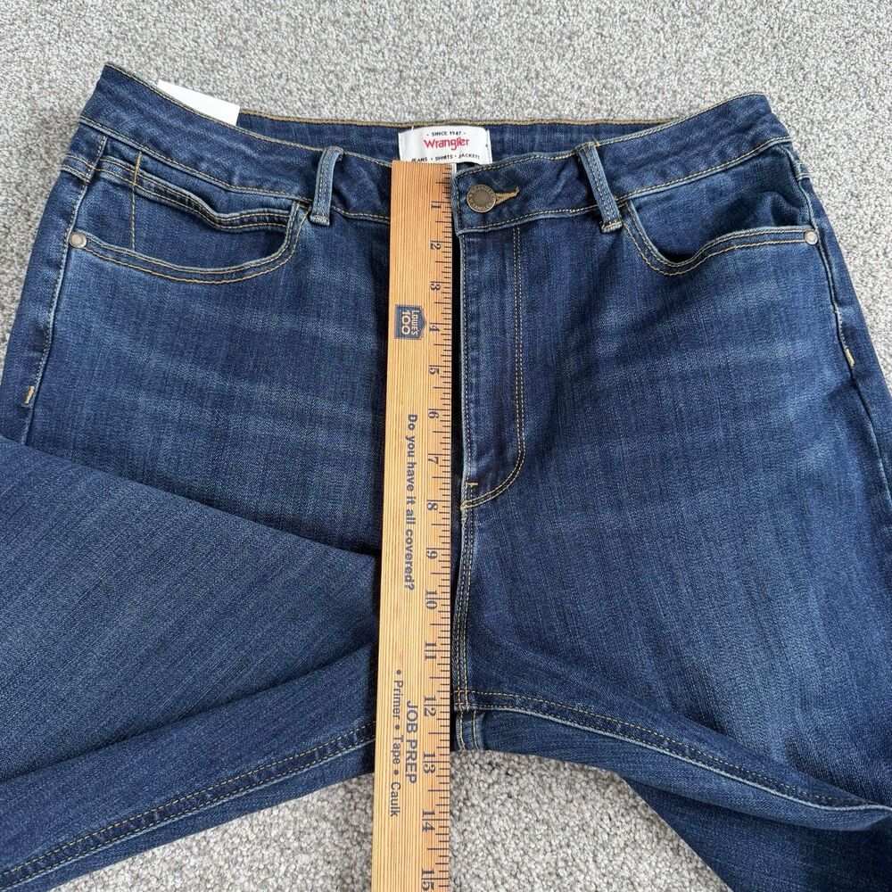 Wrangler High Rise Bootcut Jeans Womens Stretch Dark Wash Blue Size 14 32x27 NEW - Picture 12 of 14